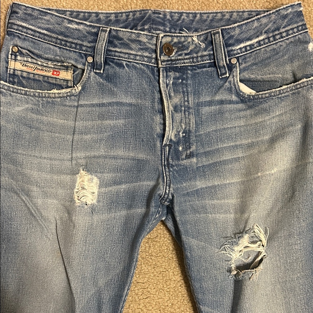 Diesel Industry Light Blue Distressed Jeans - 33